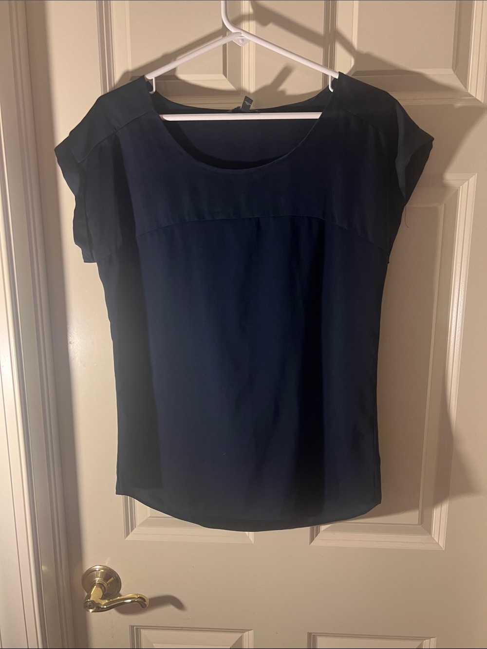 Express Navy Cap Sleeve Scoop Neck Blouse